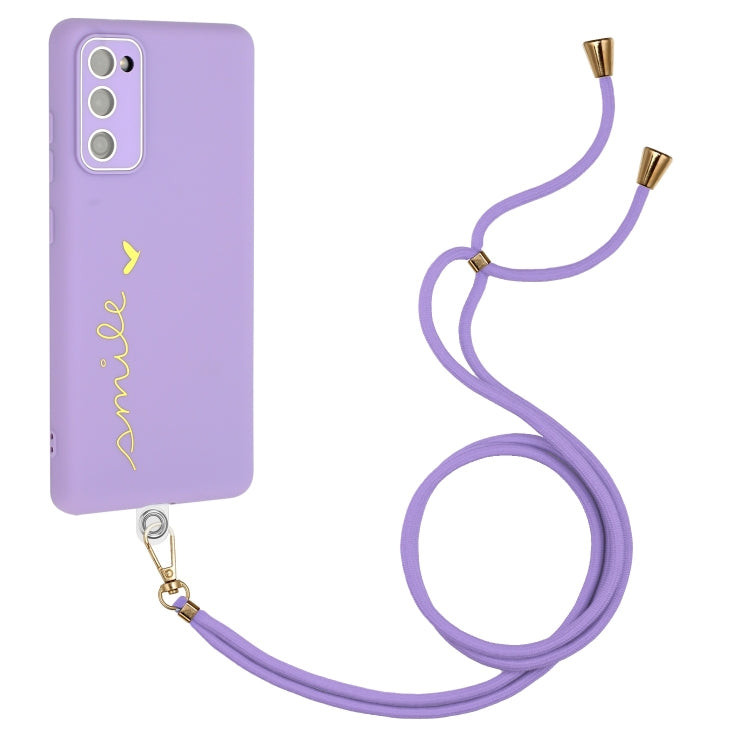 For Samsung Galaxy S20 FE Gilding Line TPU Phone Case with Strap