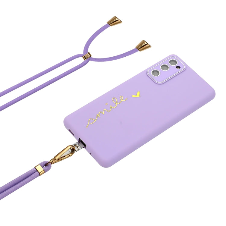 For Samsung Galaxy S20 FE Gilding Line TPU Phone Case with Strap