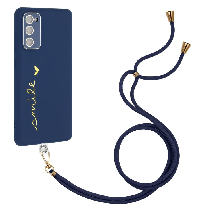 For Samsung Galaxy S20 FE Gilding Line TPU Phone Case with Strap
