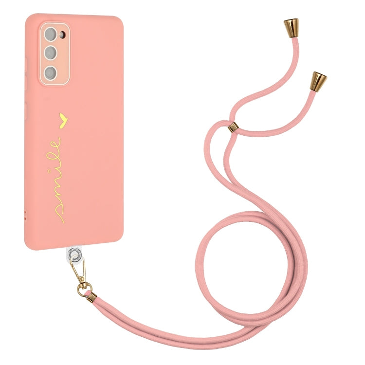 For Samsung Galaxy S20 FE Gilding Line TPU Phone Case with Strap