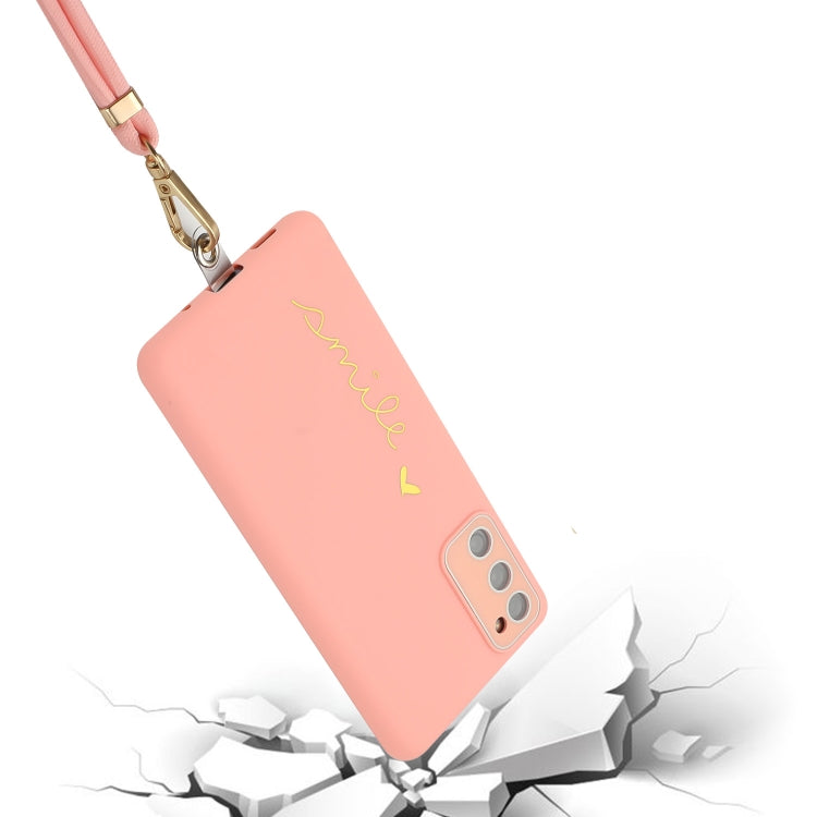 For Samsung Galaxy S20 FE Gilding Line TPU Phone Case with Strap