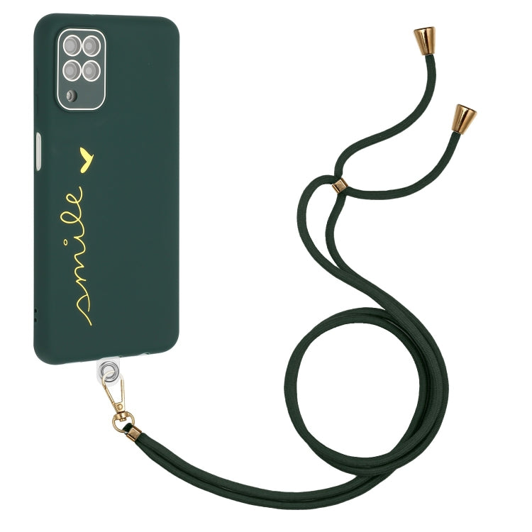 For Samsung Galaxy A12 5G Gilding Line TPU Phone Case with Strap