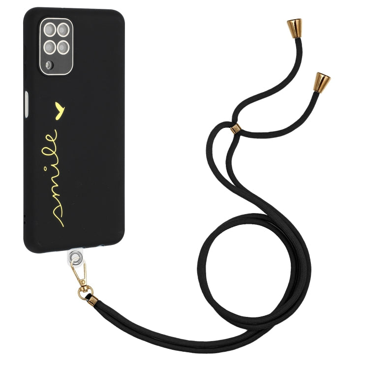 For Samsung Galaxy A12 5G Gilding Line TPU Phone Case with Strap