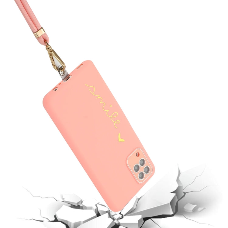 For Samsung Galaxy A12 5G Gilding Line TPU Phone Case with Strap