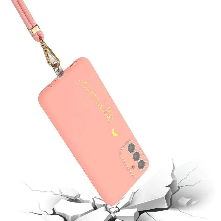 For Samsung Galaxy A13 5G Gilding Line TPU Phone Case with Strap