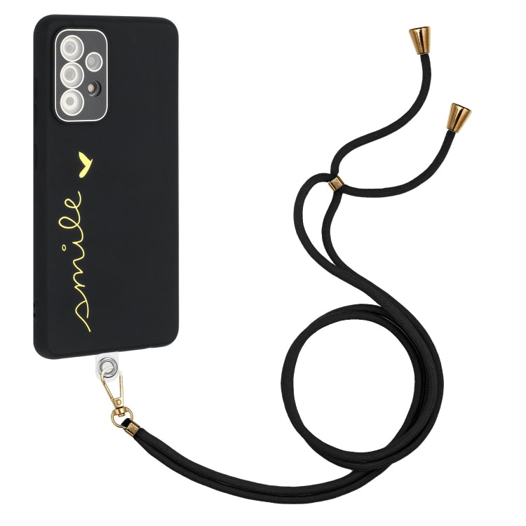 For Samsung Galaxy A13 4G Gilding Line TPU Phone Case with Strap