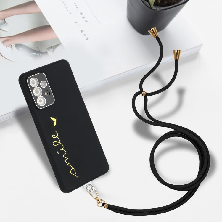 For Samsung Galaxy A13 4G Gilding Line TPU Phone Case with Strap