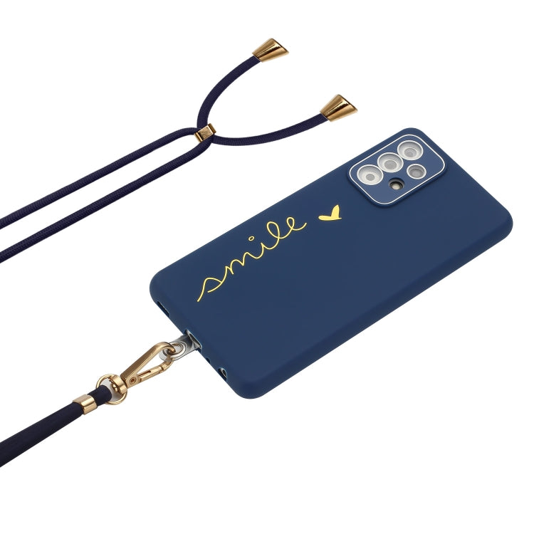 For Samsung Galaxy A13 4G Gilding Line TPU Phone Case with Strap