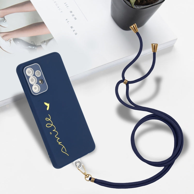 For Samsung Galaxy A13 4G Gilding Line TPU Phone Case with Strap