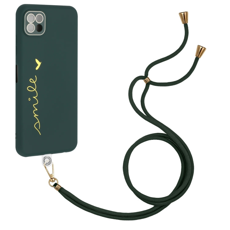 For Samsung Galaxy A22 5G / F42 5G / A22s 5G Gilding Line TPU Phone Case with Strap