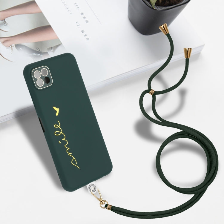 For Samsung Galaxy A22 5G / F42 5G / A22s 5G Gilding Line TPU Phone Case with Strap