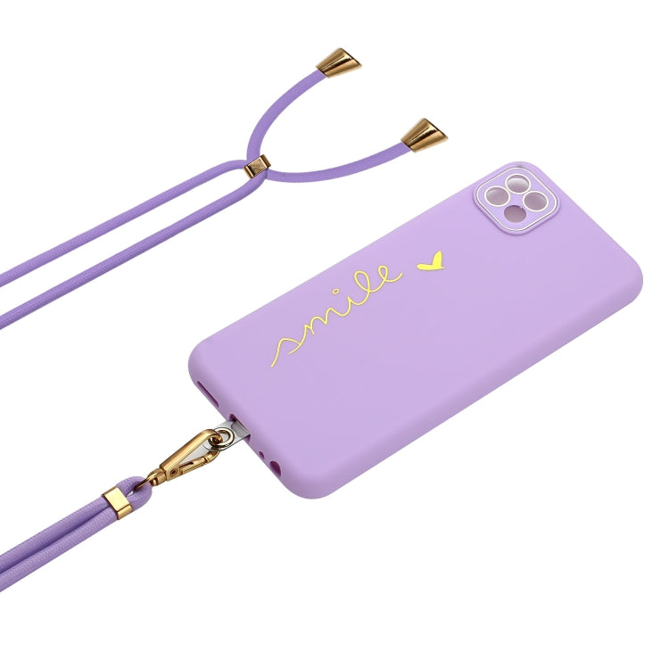 For Samsung Galaxy A22 5G / F42 5G / A22s 5G Gilding Line TPU Phone Case with Strap
