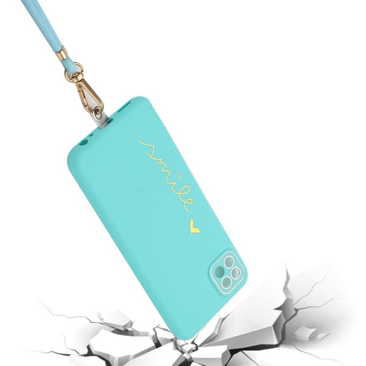 For Samsung Galaxy A22 5G / F42 5G / A22s 5G Gilding Line TPU Phone Case with Strap