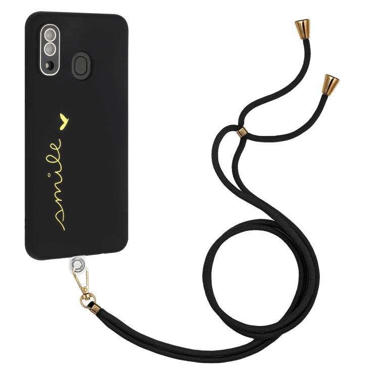 For Samsung Galaxy A30 / A20 / M10s Gilding Line TPU Phone Case with Strap