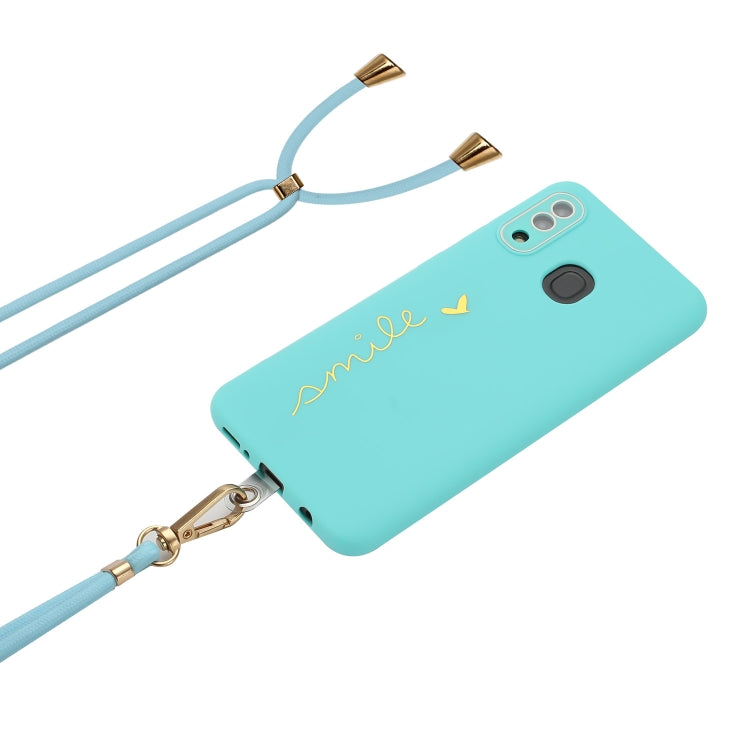 For Samsung Galaxy A30 / A20 / M10s Gilding Line TPU Phone Case with Strap