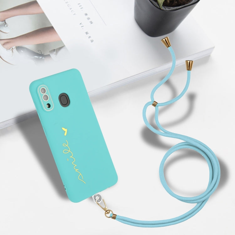 For Samsung Galaxy A30 / A20 / M10s Gilding Line TPU Phone Case with Strap