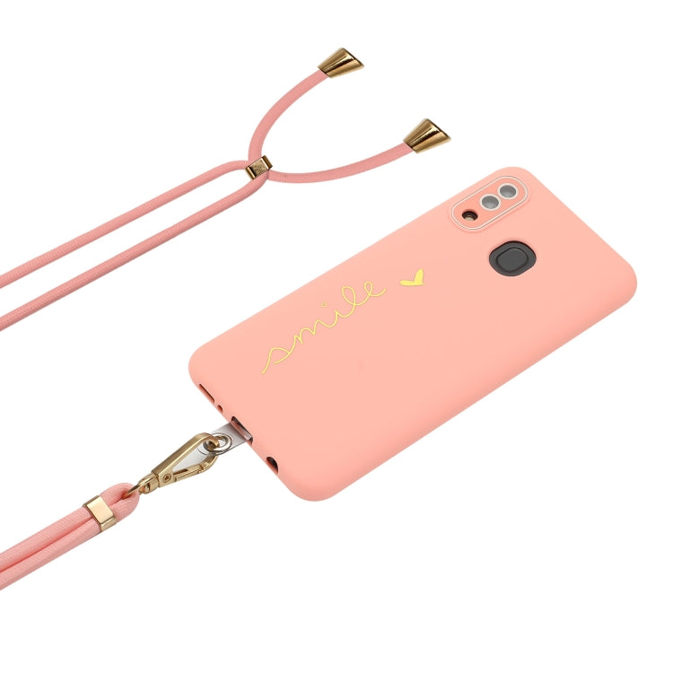 For Samsung Galaxy A30 / A20 / M10s Gilding Line TPU Phone Case with Strap