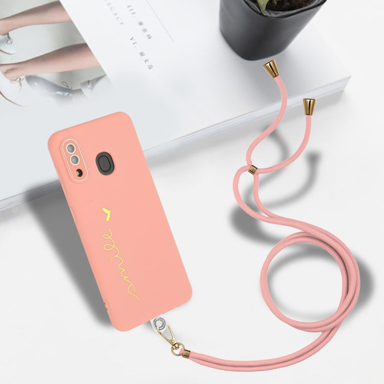 For Samsung Galaxy A30 / A20 / M10s Gilding Line TPU Phone Case with Strap