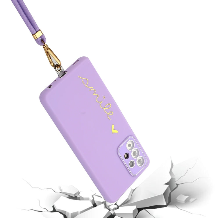 For Samsung Galaxy A32 4G Gilding Line TPU Phone Case with Strap
