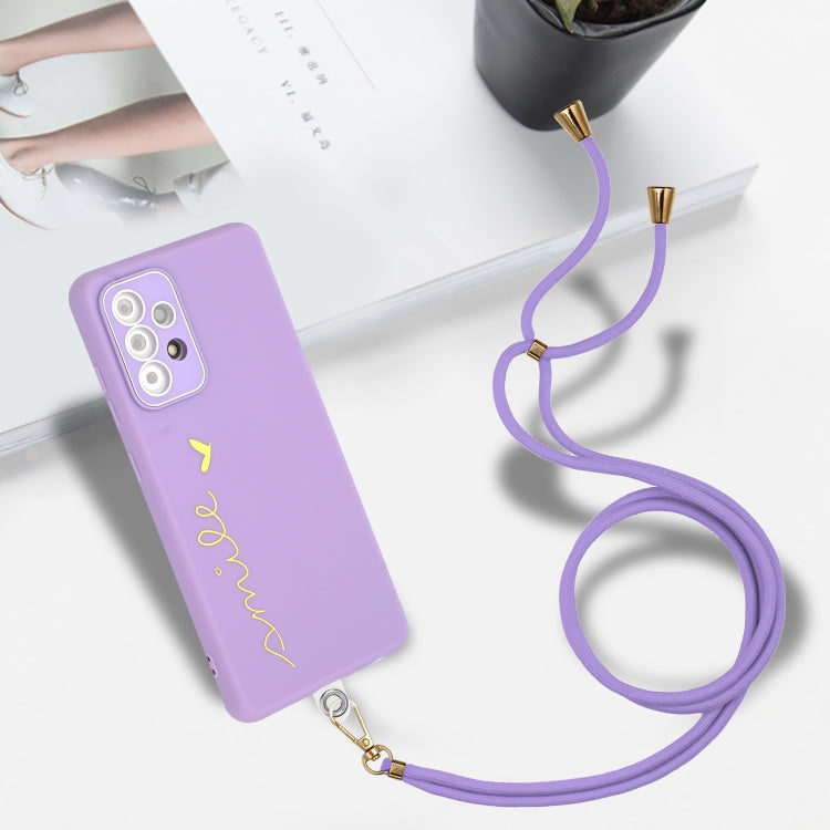 For Samsung Galaxy A32 4G Gilding Line TPU Phone Case with Strap
