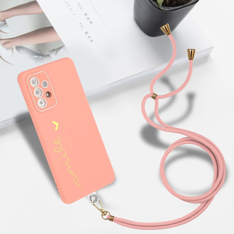 For Samsung Galaxy A32 4G Gilding Line TPU Phone Case with Strap