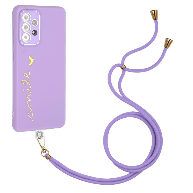 For Samsung Galaxy A32 5G / M32 5G Gilding Line TPU Phone Case with Strap