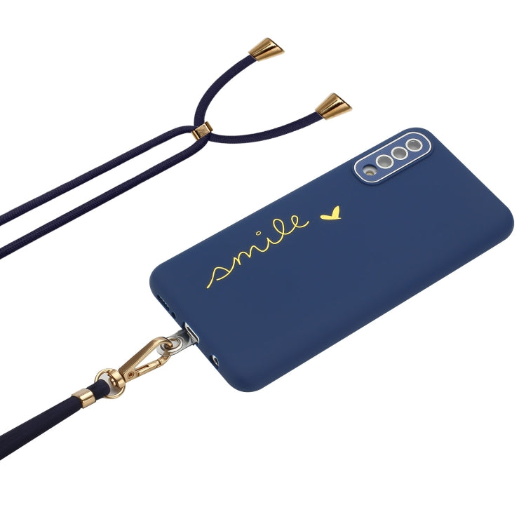 For Samsung Galaxy A50 Gilding Line TPU Phone Case with Strap