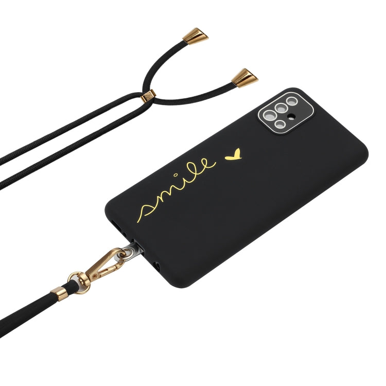For Samsung Galaxy A51 / M40s Gilding Line TPU Phone Case with Strap
