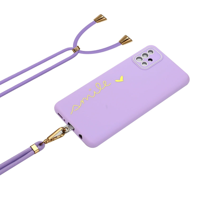 For Samsung Galaxy A51 / M40s Gilding Line TPU Phone Case with Strap