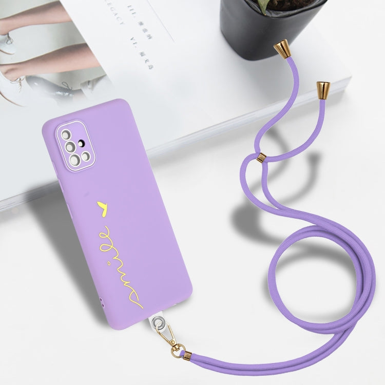 For Samsung Galaxy A51 / M40s Gilding Line TPU Phone Case with Strap