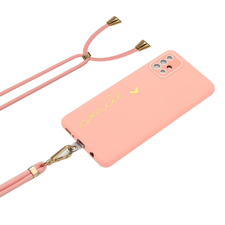 For Samsung Galaxy A51 / M40s Gilding Line TPU Phone Case with Strap