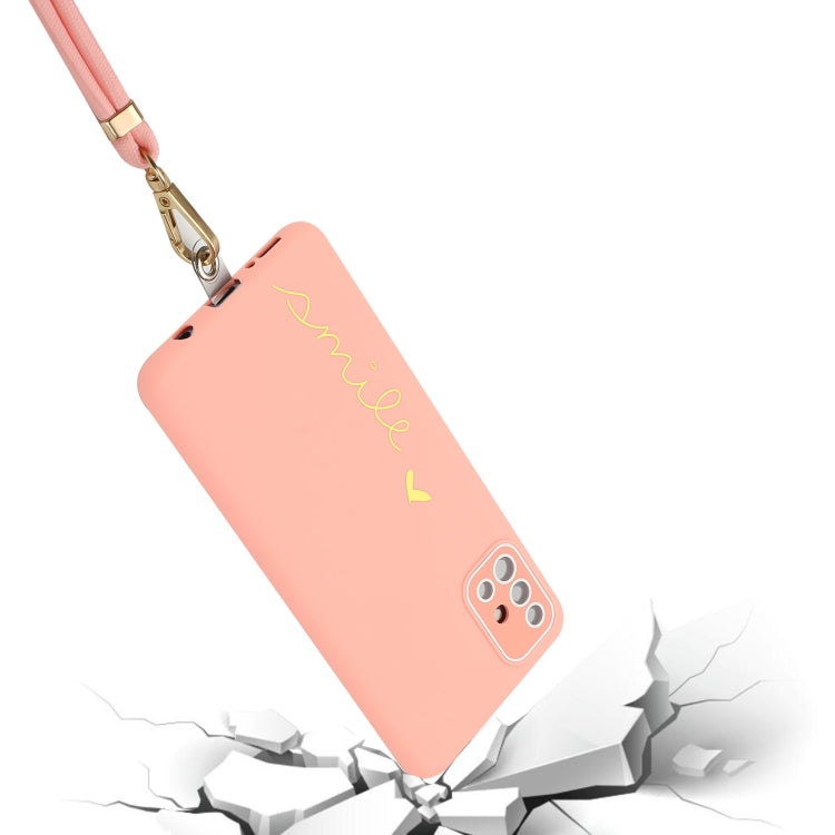 For Samsung Galaxy A51 / M40s Gilding Line TPU Phone Case with Strap