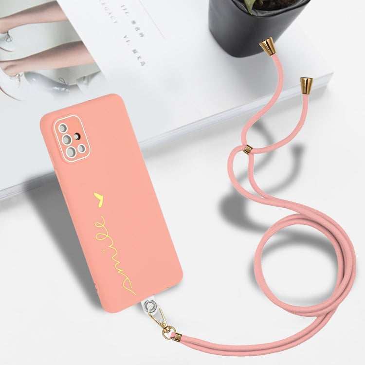 For Samsung Galaxy A51 / M40s Gilding Line TPU Phone Case with Strap