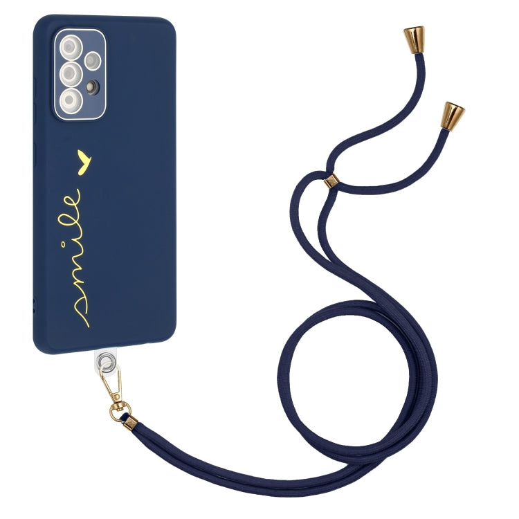 For Samsung Galaxy A53 5G Gilding Line TPU Phone Case with Strap