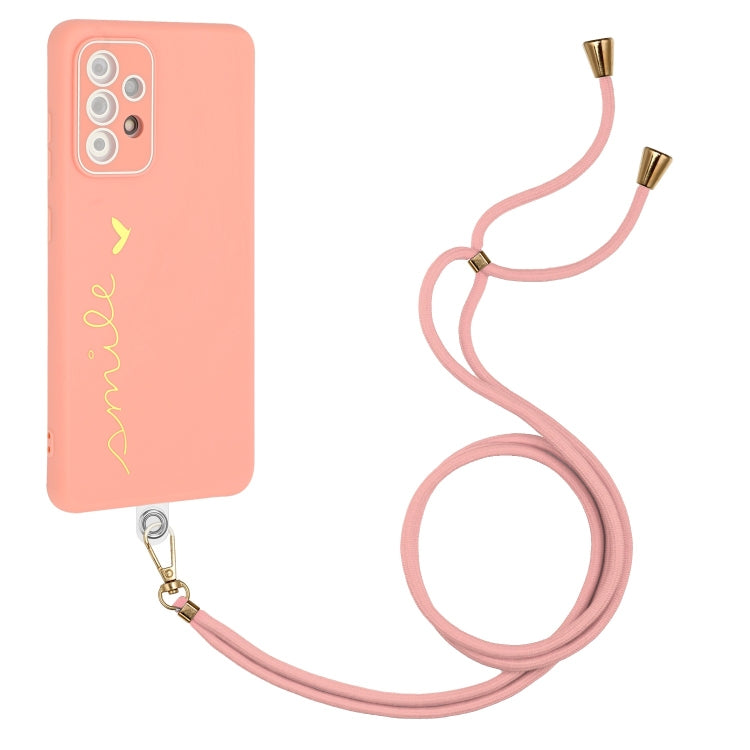 For Samsung Galaxy A53 5G Gilding Line TPU Phone Case with Strap