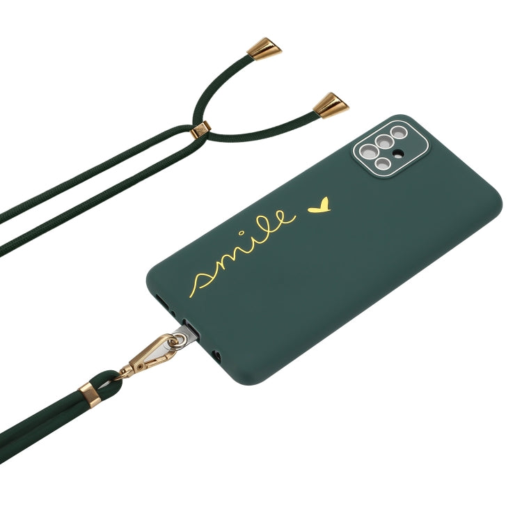 For Samsung Galaxy A71 4G Gilding Line TPU Phone Case with Strap