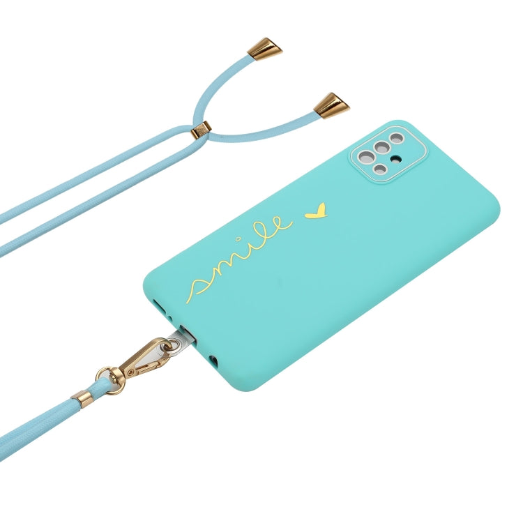 For Samsung Galaxy A71 4G Gilding Line TPU Phone Case with Strap