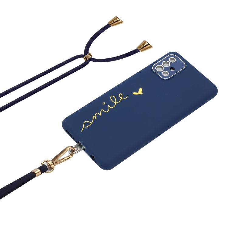 For Samsung Galaxy A71 4G Gilding Line TPU Phone Case with Strap