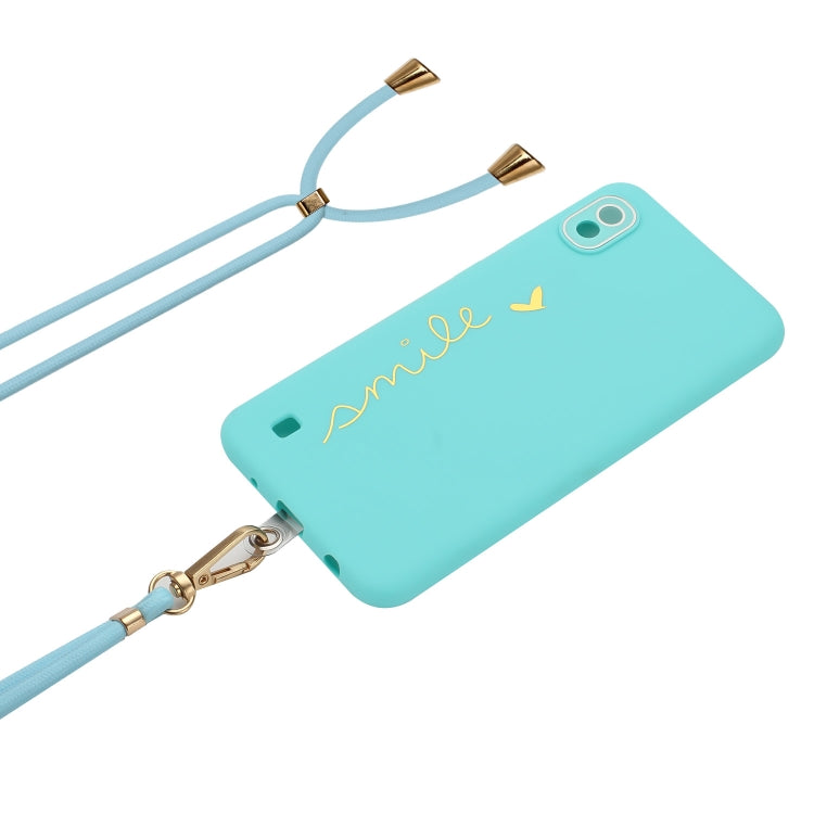 For Samsung Galaxy A10 Gilding Line TPU Phone Case with Strap