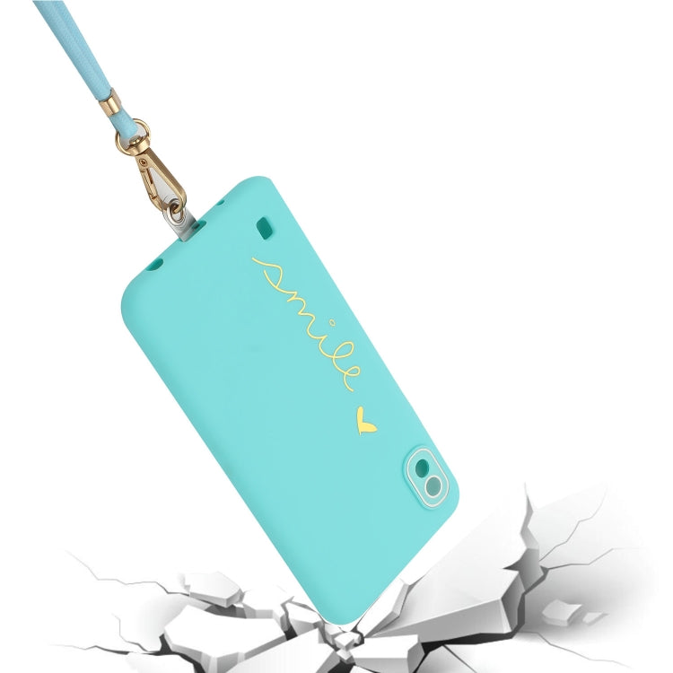 For Samsung Galaxy A10 Gilding Line TPU Phone Case with Strap