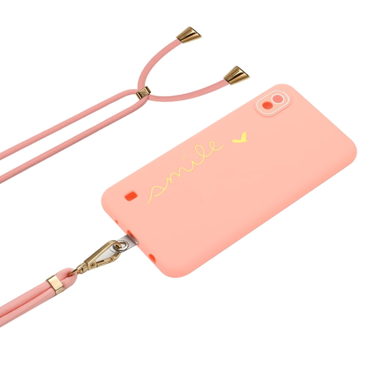 For Samsung Galaxy A10 Gilding Line TPU Phone Case with Strap