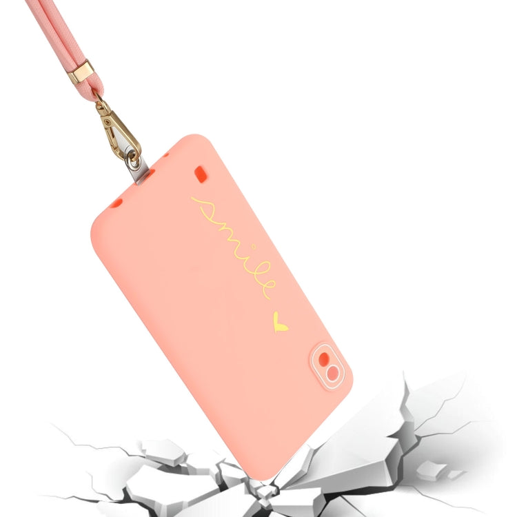 For Samsung Galaxy A10 Gilding Line TPU Phone Case with Strap