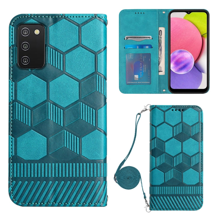 For Samsung Galaxy A03S 164mm India Crossbody Football Texture Magnetic PU Phone Case