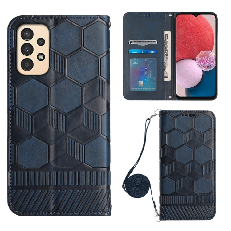 For Samsung Galaxy A13 4G Crossbody Football Texture Magnetic PU Phone Case