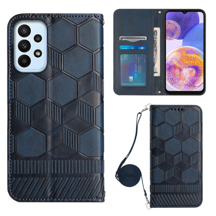 For Samsung Galaxy A23 5G Crossbody Football Texture Magnetic PU Phone Case