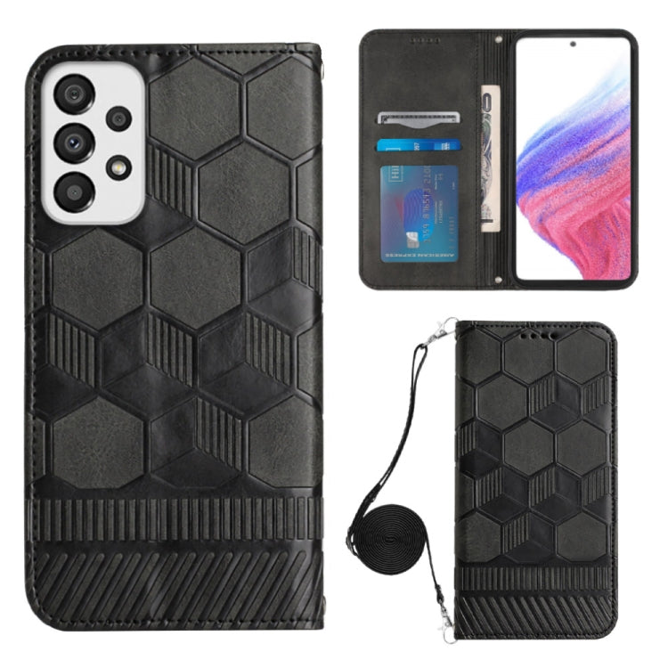 For Samsung Galaxy A53 5G Crossbody Football Texture Magnetic PU Phone Case