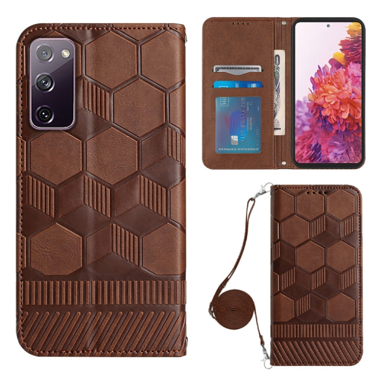 For Samsung Galaxy S20 FE Crossbody Football Texture Magnetic PU Phone Case