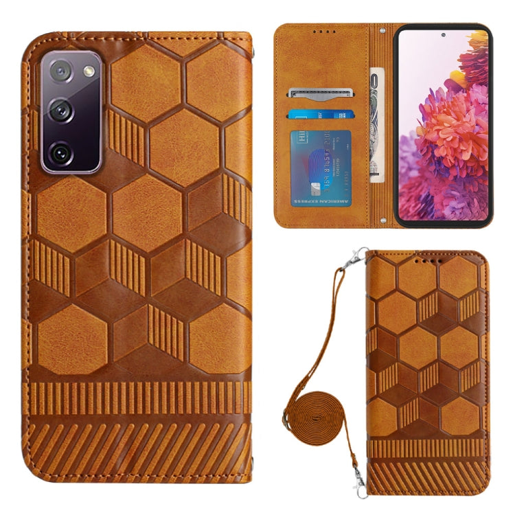 For Samsung Galaxy S20 FE Crossbody Football Texture Magnetic PU Phone Case