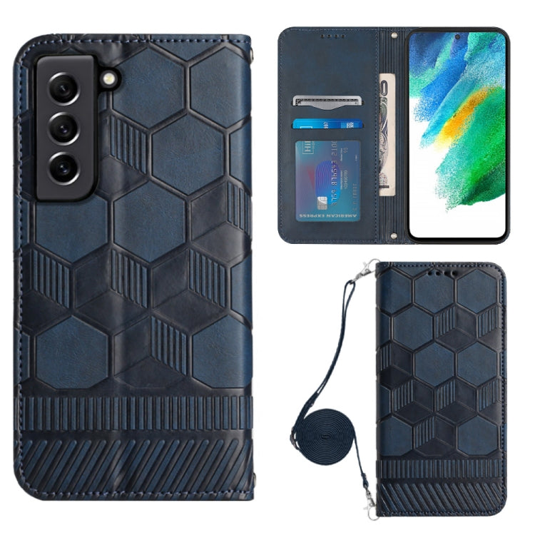 For Samsung Galaxy S21 FE 5G Crossbody Football Texture Magnetic PU Phone Case