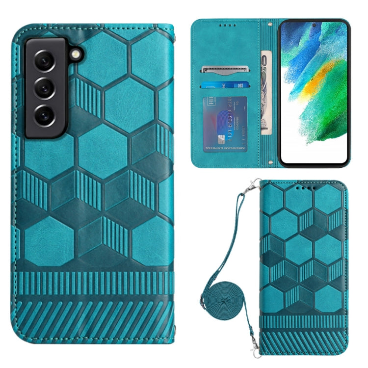 For Samsung Galaxy S21 FE 5G Crossbody Football Texture Magnetic PU Phone Case